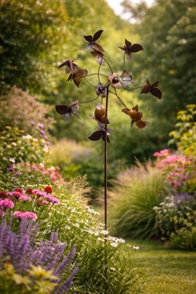 Sommerfugle-spinner i rusten jern 